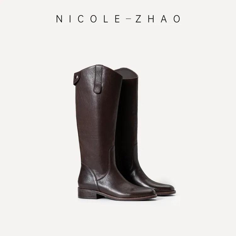 【贵姐NICOLE】意大利进口小胎马皮时尚百搭经典马皮靴子5NXZ067