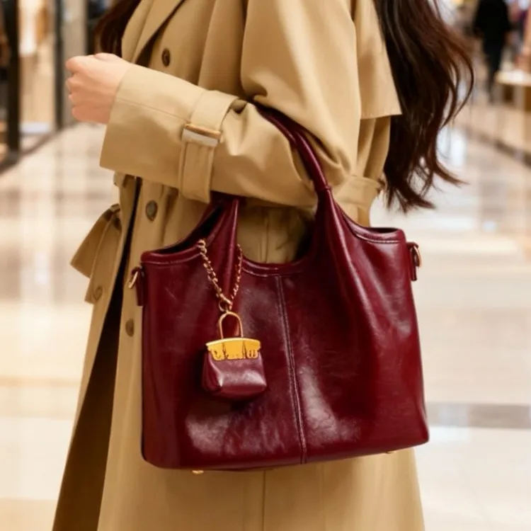 [买二送一]红色包女托特包时尚高级感手提包女新娘结婚包日常可用