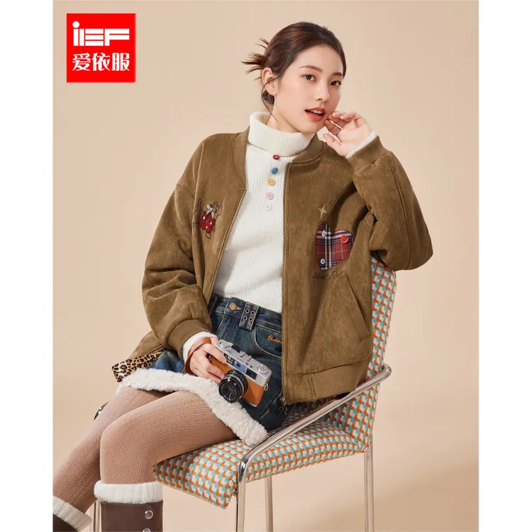 IEF/爱依服2025新款冬季韩版休闲日常穿搭基础款时尚厚款短外套
