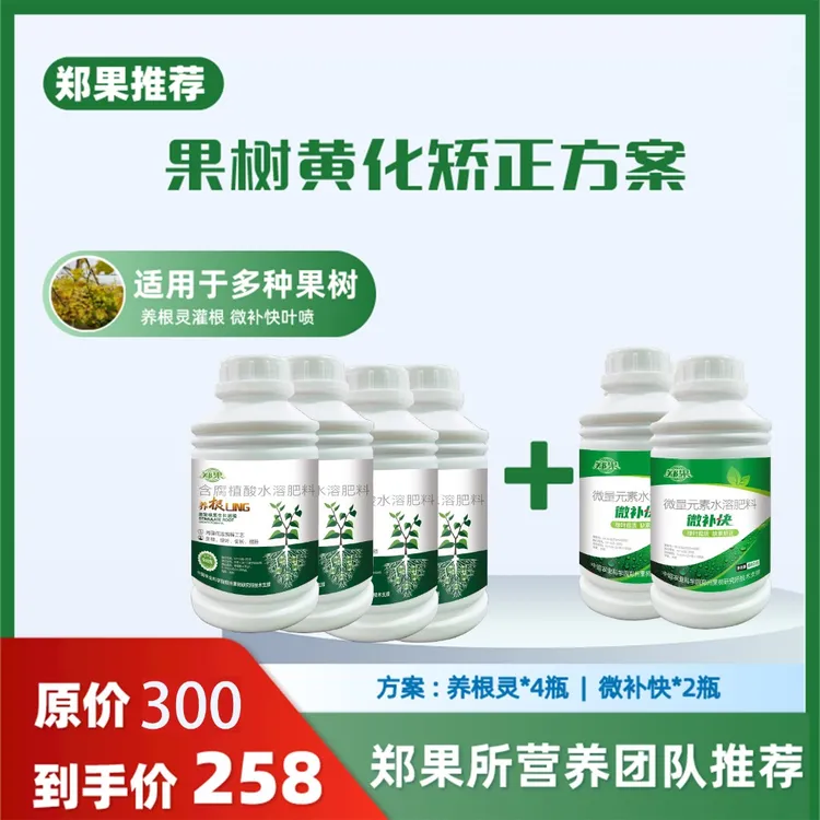 [黄化套餐]果树黄化卷叶小叶矫正套餐养根生根微量元素同补