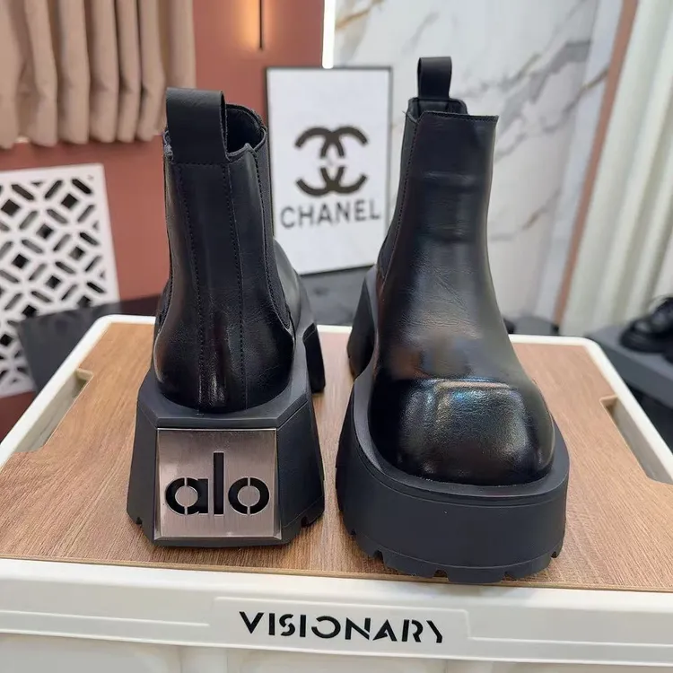 欧货真皮厚底增高套筒马丁靴女新款小众设计师英伦风短靴子790-2