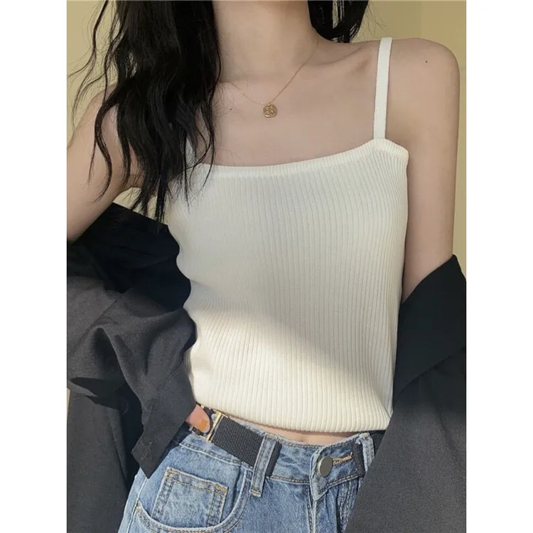 白色吊带背心针织夏天背心女夏季新款内搭外穿打底上衣性感潮