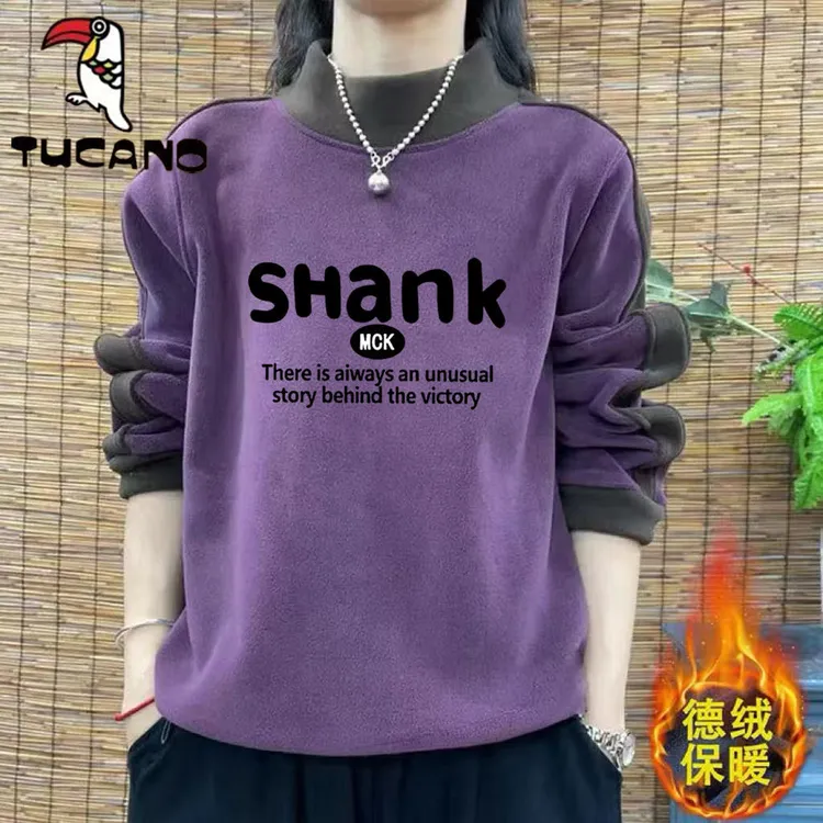 啄木鸟秋冬撞色别致小众卫衣女2025新款宽松港味chic套头上衣