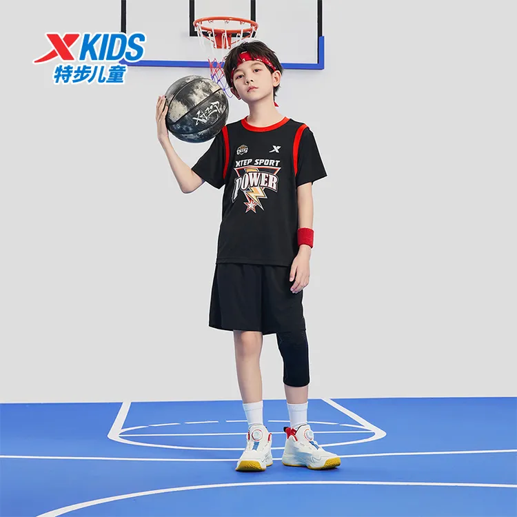 特步儿童冬季新款篮球套装大童清凉宽松速干运动服675226389196