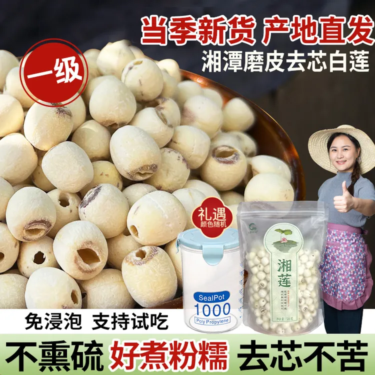 【小茵姑娘】湘潭去芯白莲子红莲子500g正宗湘莲煲汤煮粥莲藕热饮