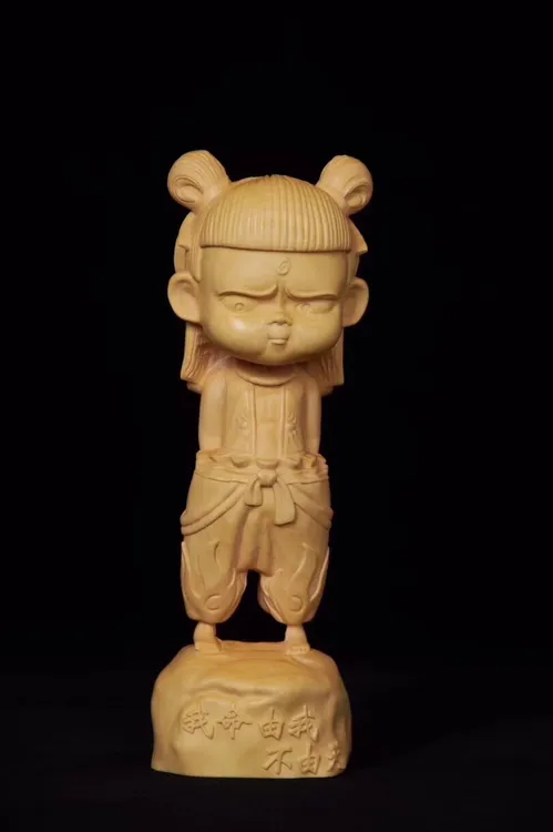 小叶黄杨哪吒魔童降世手办摆件手把件