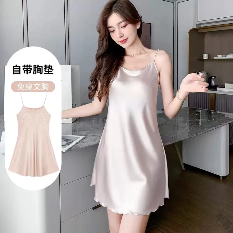 后妈裙风家居防静电睡裙薄款网红夏季性感