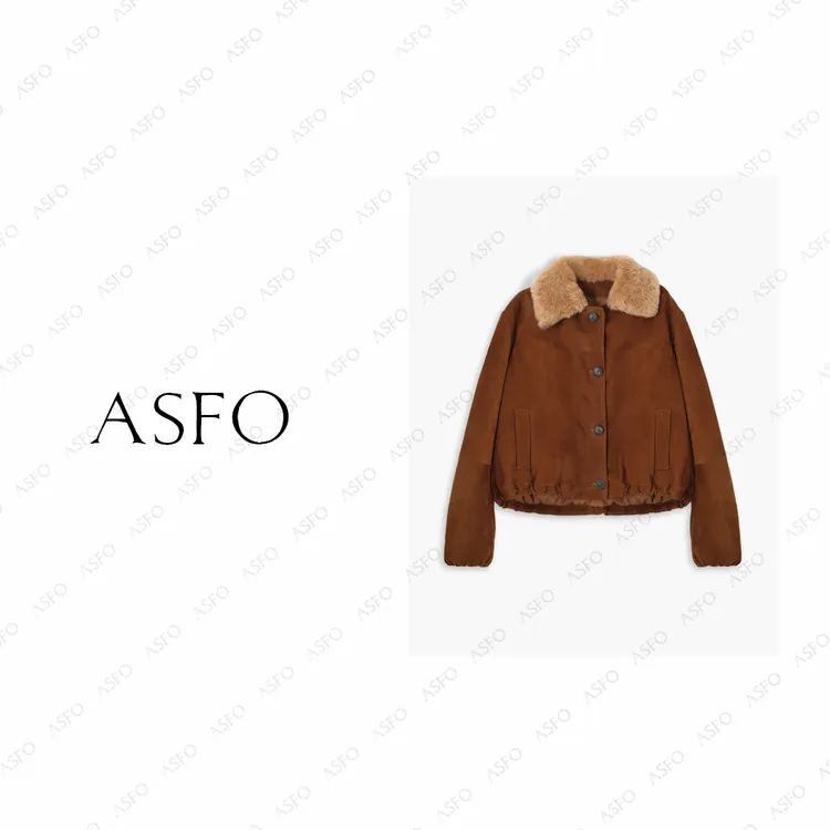 【AS启阳】25新定制反绒皮休闲保暖皮毛一体夹克外套AS25DDWT00639