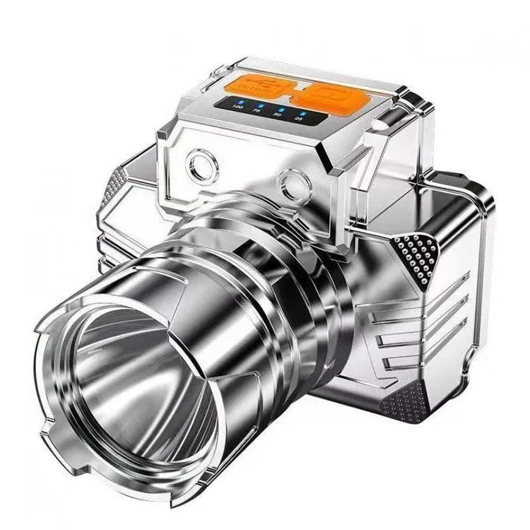 强光超亮远射充电头戴式头灯适用户外露营钓鱼场景