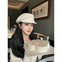有洧Youwei复古帽子白色气质网红时尚百搭夏季秋冬贝雷帽24FW0053