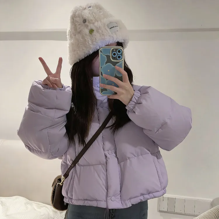 2025年爆款棉服女短款韩版小个子时尚百搭立领面包服棉衣外套