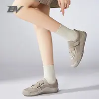 BV2025秋季新款法式复古魔术贴德迅鞋女百搭休闲鞋  7588