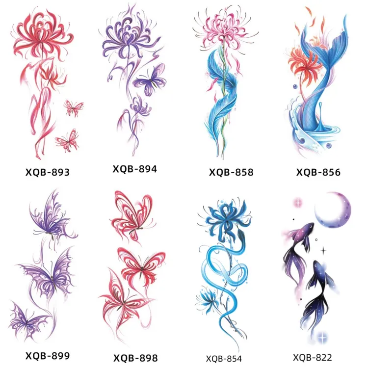 拍1发2起【普通*蝴蝶彼岸花XQB-893款】总连接11*22cm贴小腿 实拍