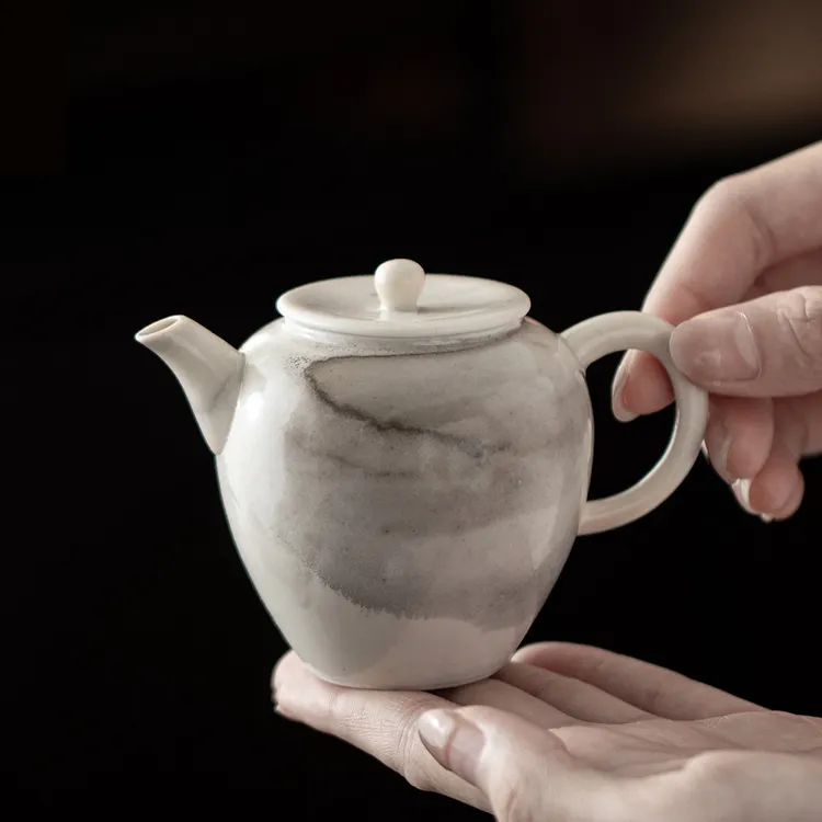 凡山堂水墨志野鸿运茶壶泡茶壶家用复古高档功夫茶具泡茶壶单壶
