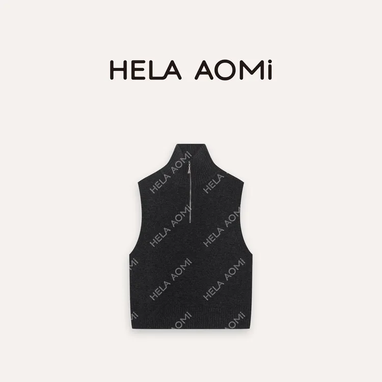 HELA AOMI “绵羊毛100% 马甲”利落感拉链设计背心马甲CY5CM51519