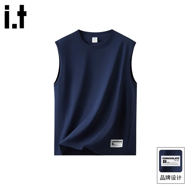 it:CHOCOOLATE夏季外穿纯棉背心男士2025新款无袖t恤薄款坎肩马甲