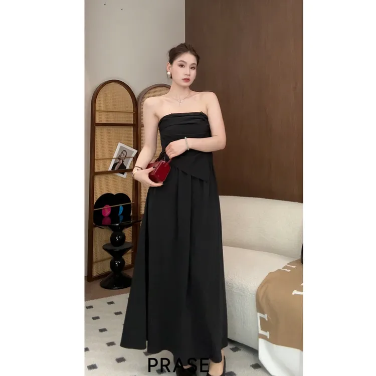 PRASE·噜【曼妙弧度】微胖轻奢设计款夏时尚气质显瘦连衣裙PR505C79