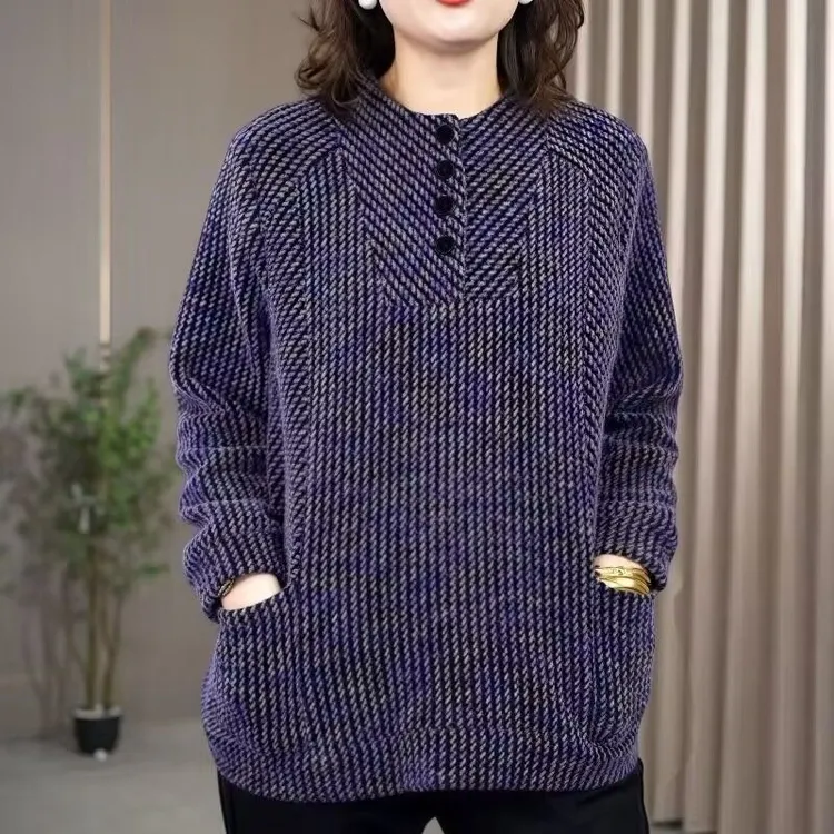 大码高档妈妈气质小衫雪尼尔保暖卫衣绒衫冬季新款内搭加绒妈妈衫