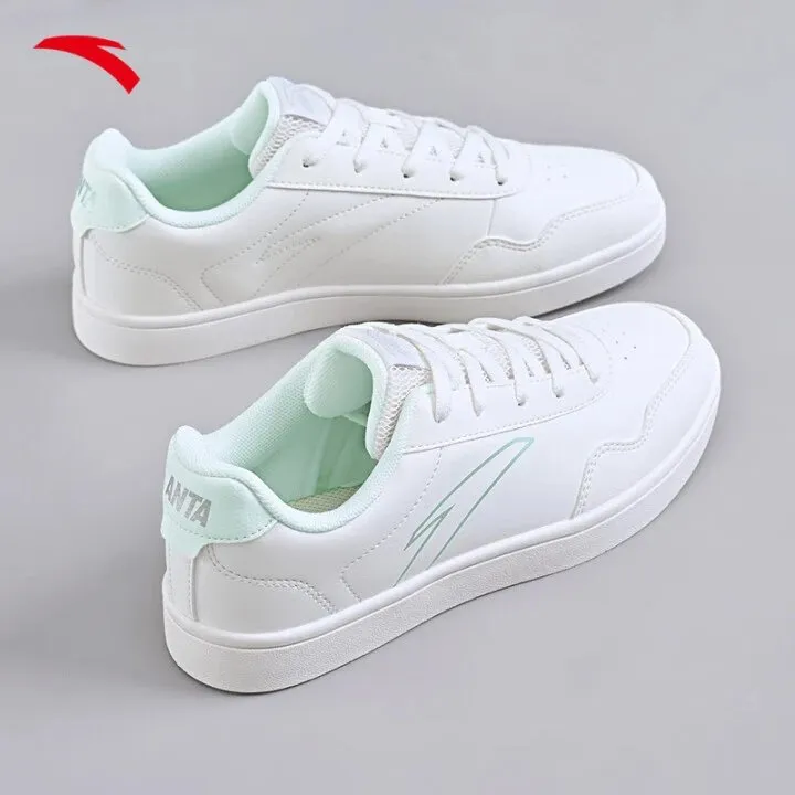 安踏小白鞋女款板鞋夏季新款平底休闲鞋低帮透气白色学生女鞋正品