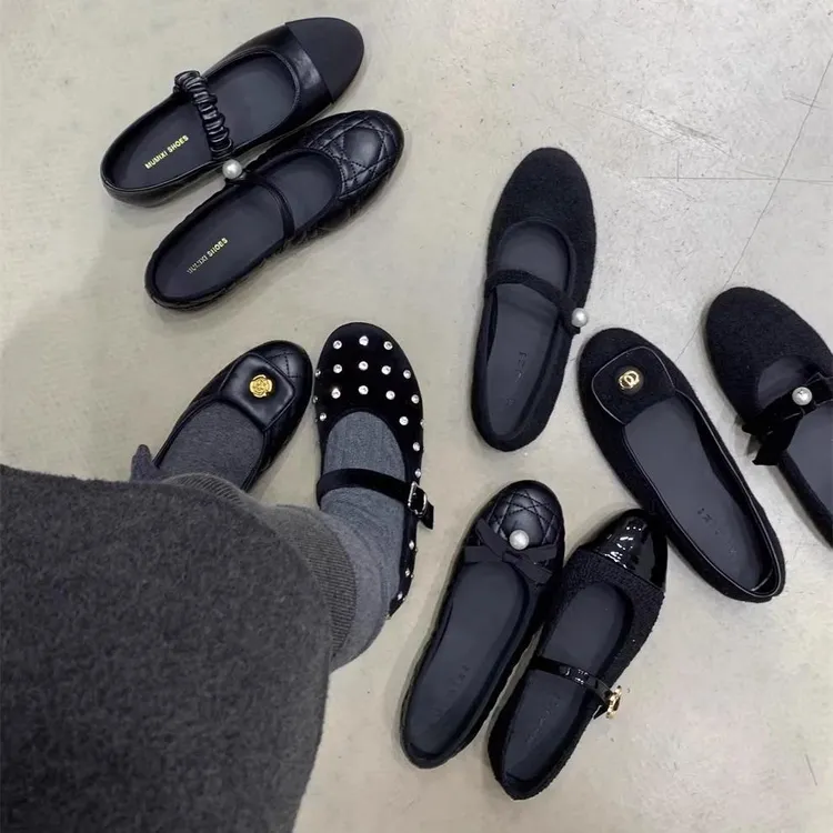 法式小香风玛丽珍鞋平底黑色鞋子春夏复古晚晚风单鞋瓢鞋软底女鞋