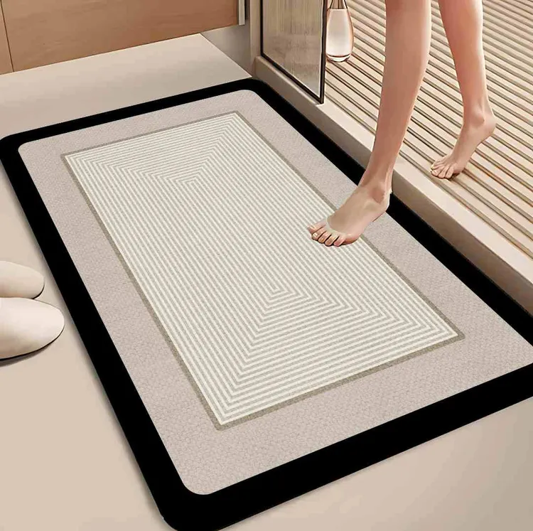加厚硅藻泥吸水地垫浴室吸水防滑垫简约入户门垫子橡胶免洗耐脏垫
