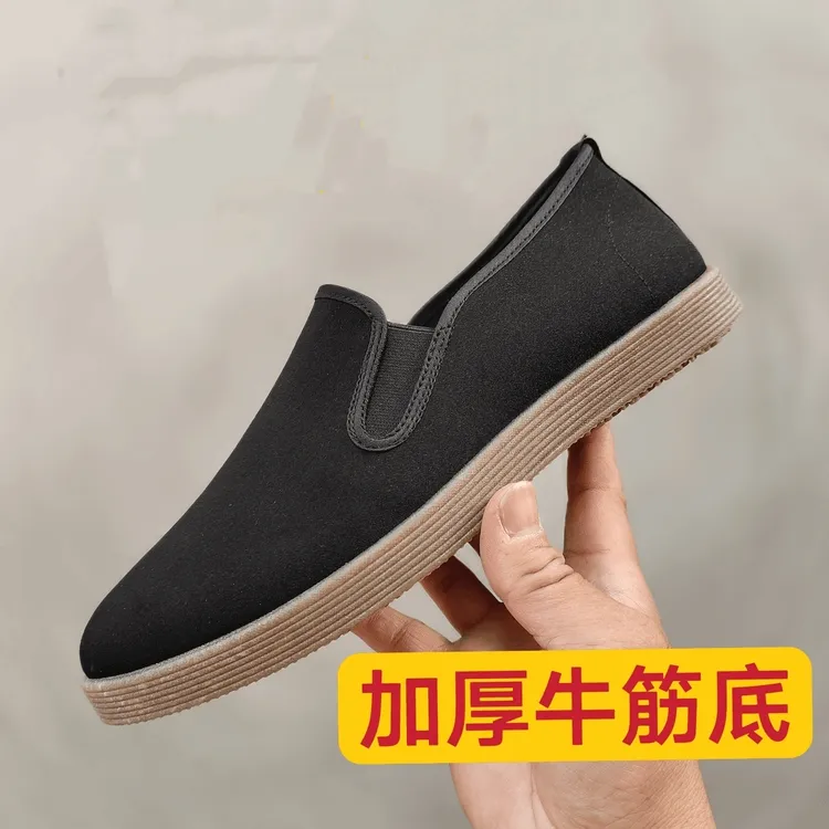 老北京加厚牛筋底布鞋男款休闲夏季透气软底爸爸鞋耐磨北京布鞋