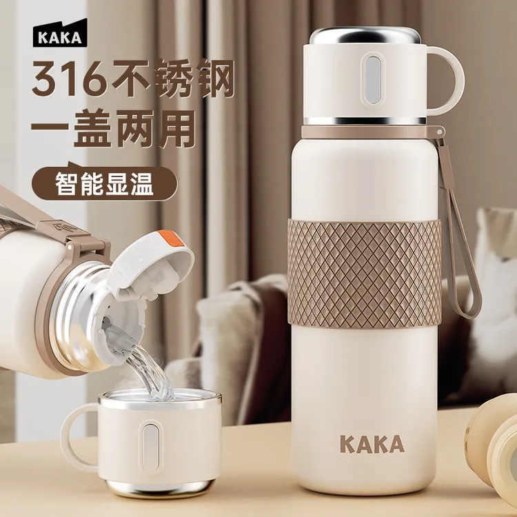 咔咔保温杯大容量茶水分离2025新款高颜值不锈钢大容量学生水杯子