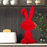 轻奢高定植绒幸运兔客厅酒柜电视柜玄关柜办公室软装摆件装饰摆设