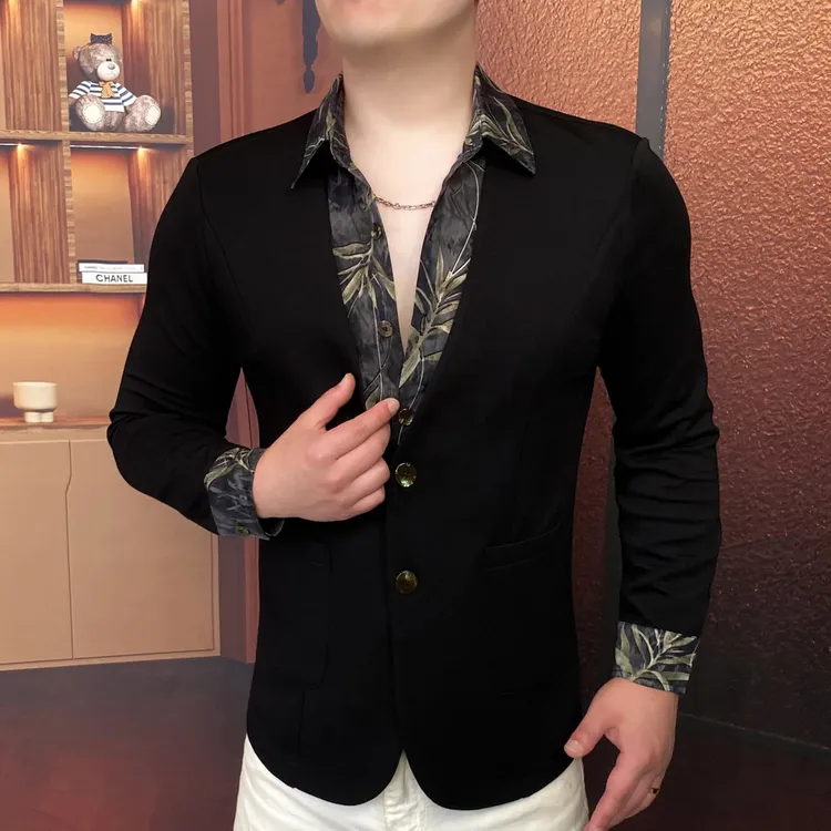 【镇店之宝•总裁定制】大牌男士潮流百搭假两件上衣 彰显男人的魅力