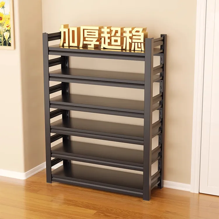 家用钢制鞋架门口落地多层置物架铁艺简易鞋架子玄关入户门后鞋柜