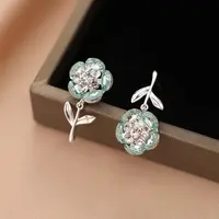 铜合金耳饰 Gooden岛家【冰雪薄荷】银针秋冬新款气质时尚个性耳环