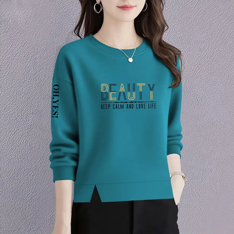 加绒/不加绒卫衣女新款秋冬洋气宽松显瘦百搭圆领长袖保暖上衣女