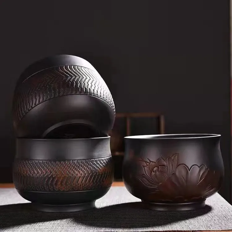 云南建水工跳刀紫陶复古大号茶渣缸废水缸家用笔洗缸喝茶专用茶具