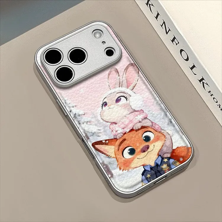 雪花狐狸适用苹果17pro手机壳iphone16pm皮纹15个性14plus防摔1