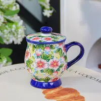 桃花含笑-400ML带盖水杯