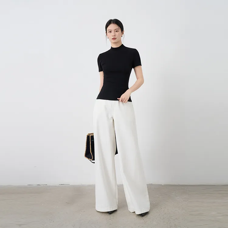 Moprobably「SPORT系列」“宣意”极简风百搭收腰短袖T恤L5147098