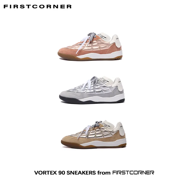 FIRSTCORNER扭曲系带复古全羊皮足球薄底休闲男女运动平口平底鞋