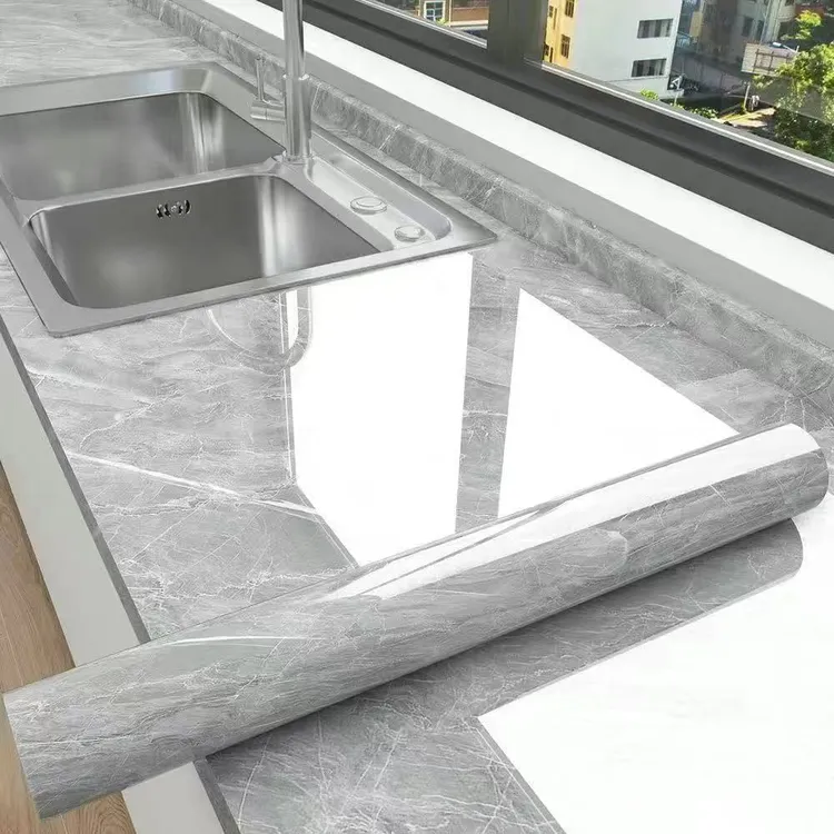 厨房防水防油贴纸自粘耐高温墙贴橱柜灶台台面翻新防潮防霉铝箔纸