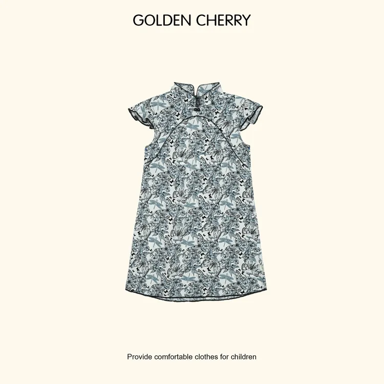 【金樱桃Golden cherry】小童盘扣蝴蝶结国风旗袍JYT2225