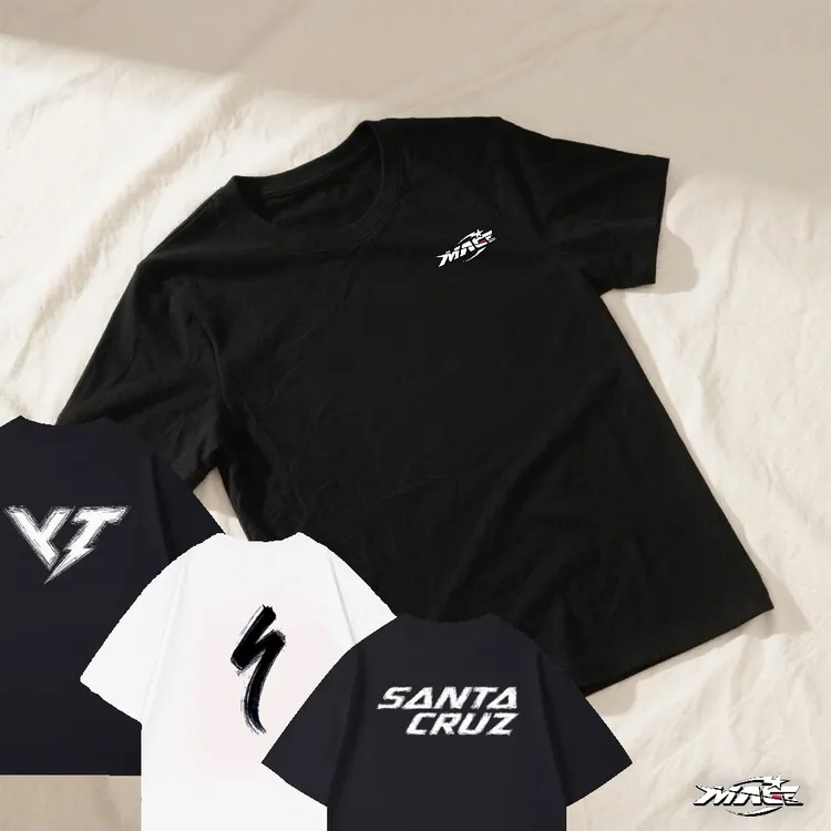 青春活力青少年基础大众短袖T恤ins国潮上衣白色潮流骑行服重磅棉
