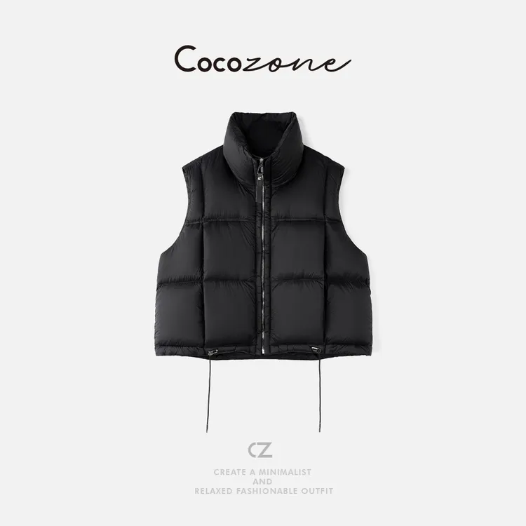 COCO ZONE刘一一 “御寒马甲”面包格子包裹感拉链马甲CD2A2403