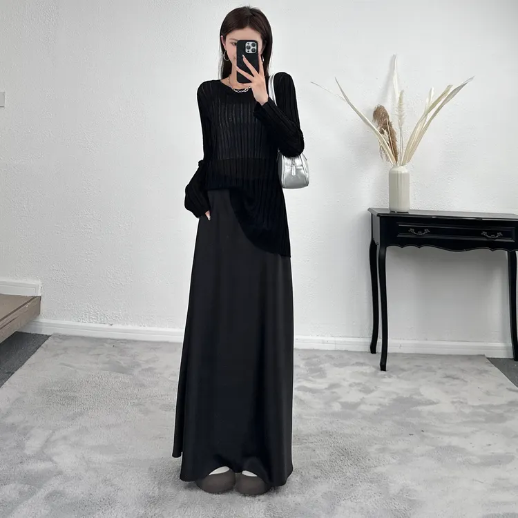 2025夏季新款显瘦垂感半身裙松紧腰女款爆款气质A字裙百搭鱼尾裙