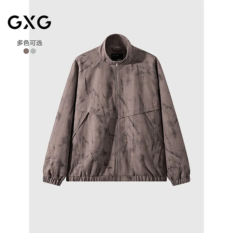 GXG男装 立领通勤休闲夹克肌理夹克男士外套25秋新品#G25D214164