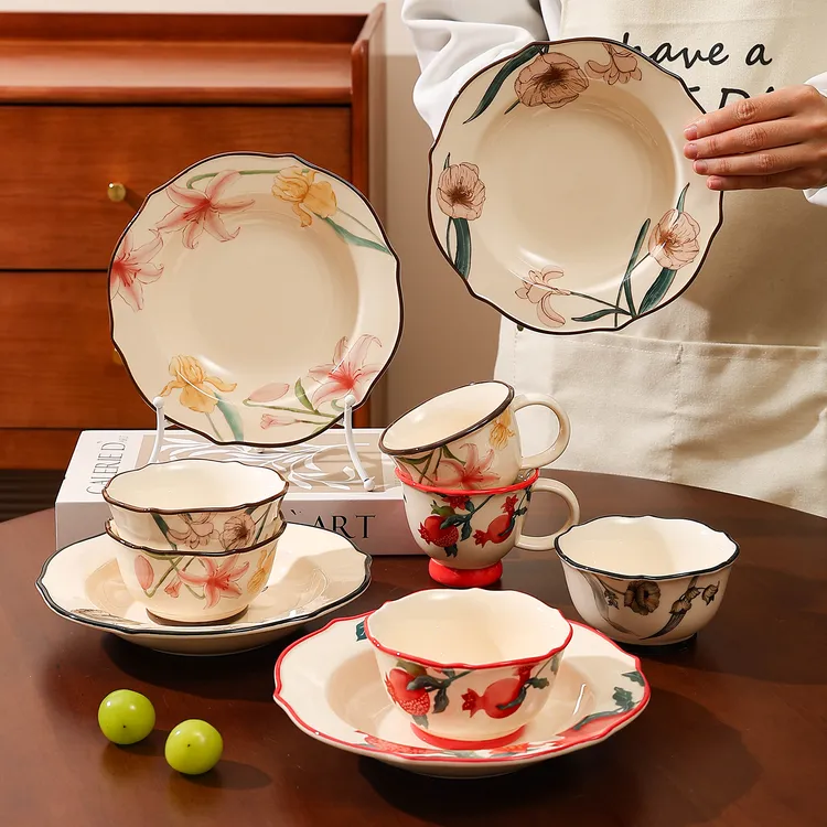 陶瓷餐具高颜值喝水杯子马克杯大容量饭碗水果盘子菜盘礼物伴手礼