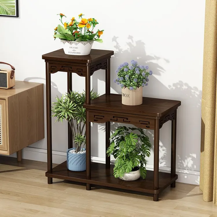 【嘉尚推荐】【3709人收藏】实木花架中式花台阳台家用落地式室内客厅