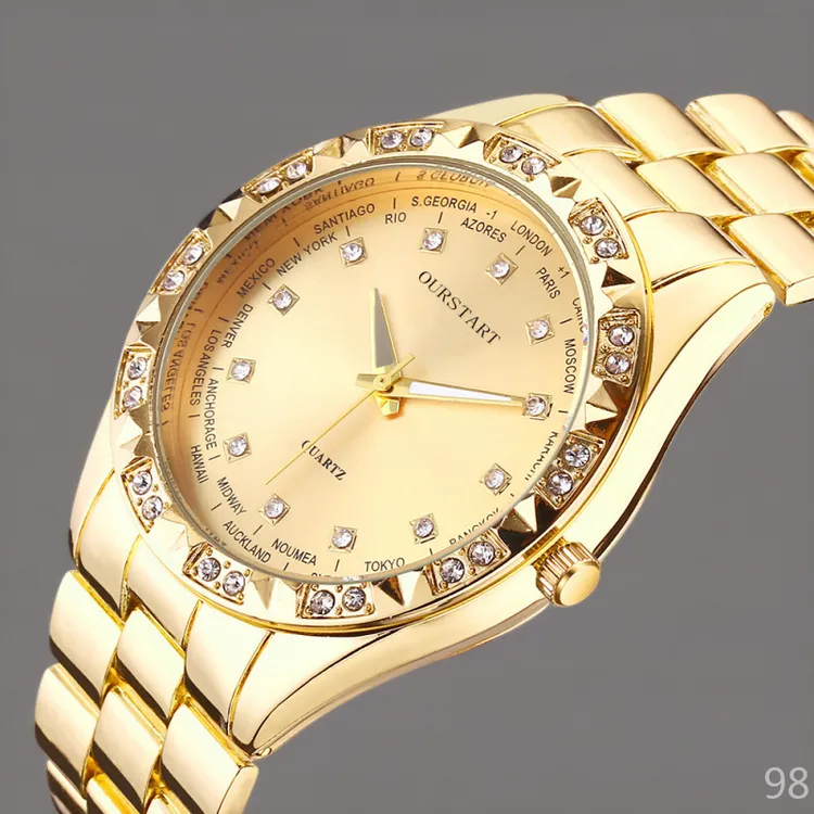 金色潮流防水百搭商务轻奢网红手表镶钻经典气质对表
