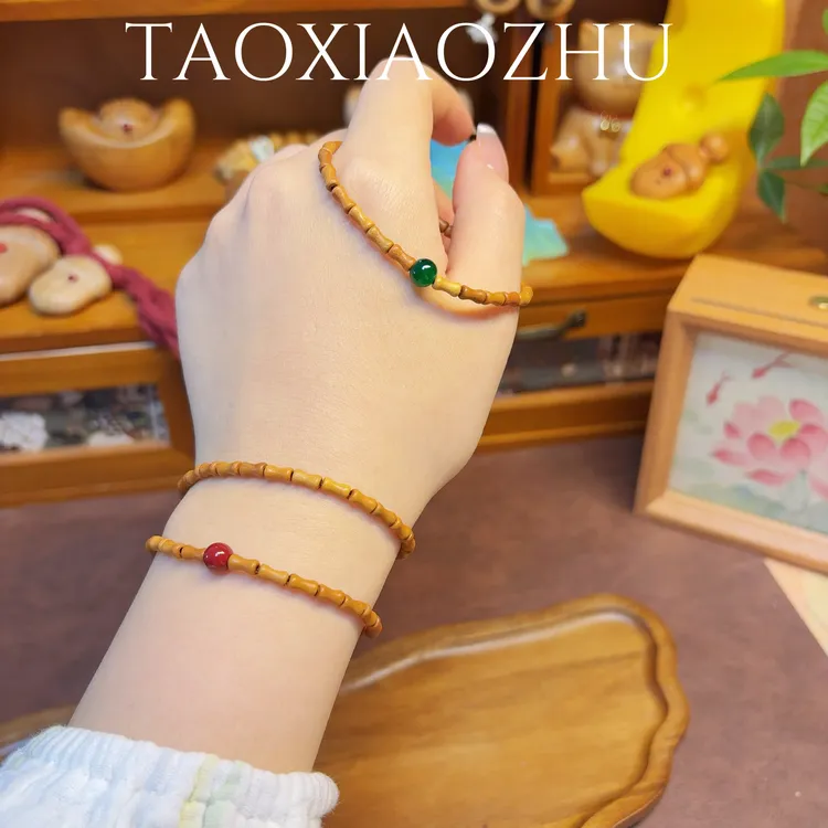 非金属木质手链 山东老桃木节节高步步高辟/挡/简约国风平安好运