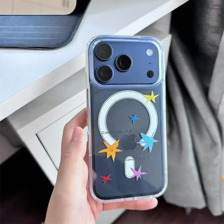 磁吸二合一彩色星星适用苹果16e/15手机壳iPhone234promax女xr/7P