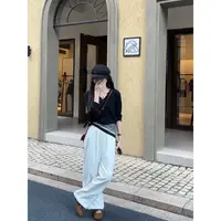 J-3020#超好看的彩纱花边木耳针织衫