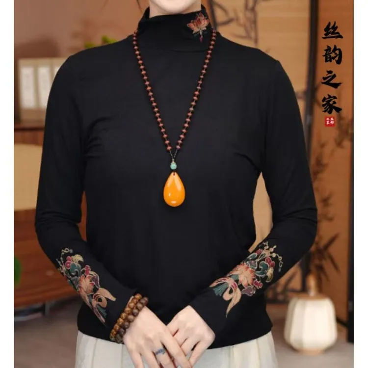 【月莲】苏绣亲滑打底小衫·亲肤打底